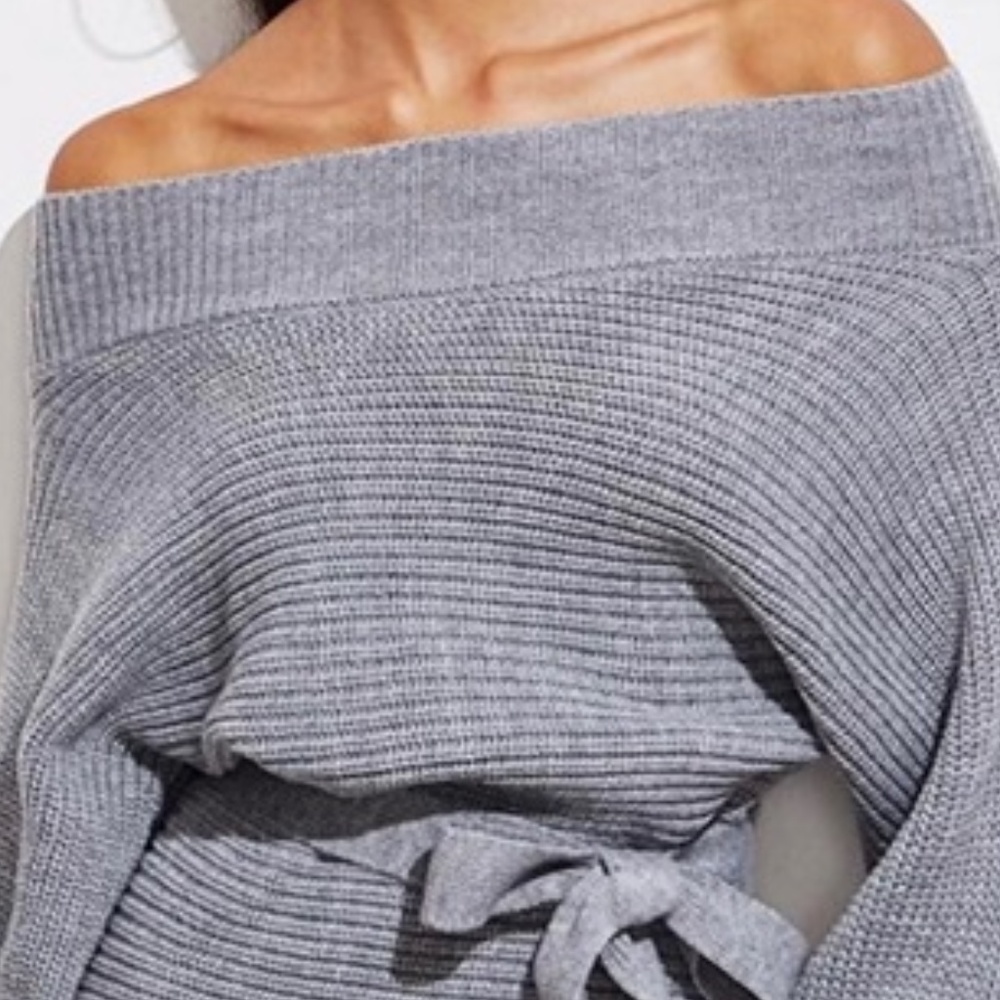 OFF- SHOULDER SWEATER DRESS - Picture 5 of 5